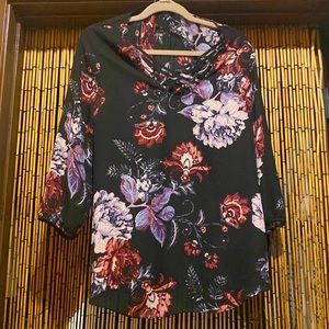 Floral qtr length sleeve blouse